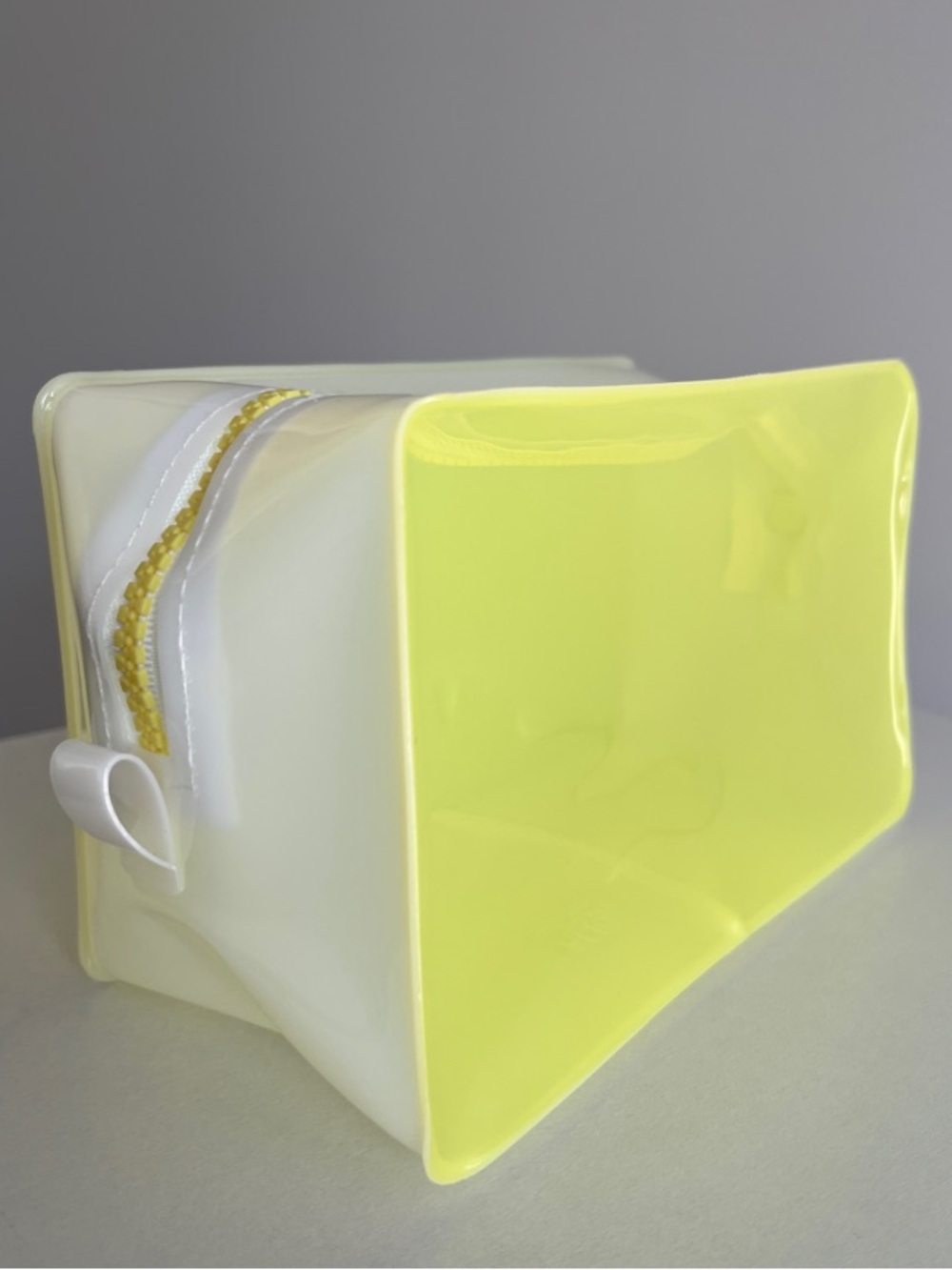 Ulta Beauty Neon Yellow and White Cosmetic Pouch